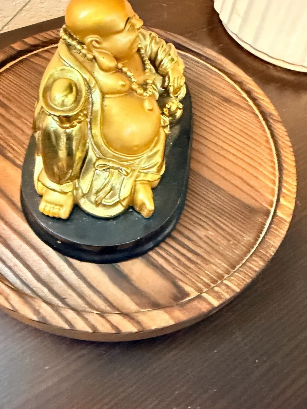 Golden Laughing Buddha Statue Home Accent - Gold small